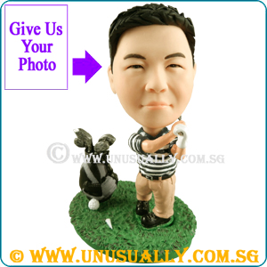 Custom 3D Caricature Male Golfer Figurine